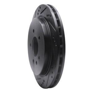 Cadillac CTS Brake Rotor (1) - Rear Left - R1 Concepts - Drilled & Slotted - Black - `03-`11